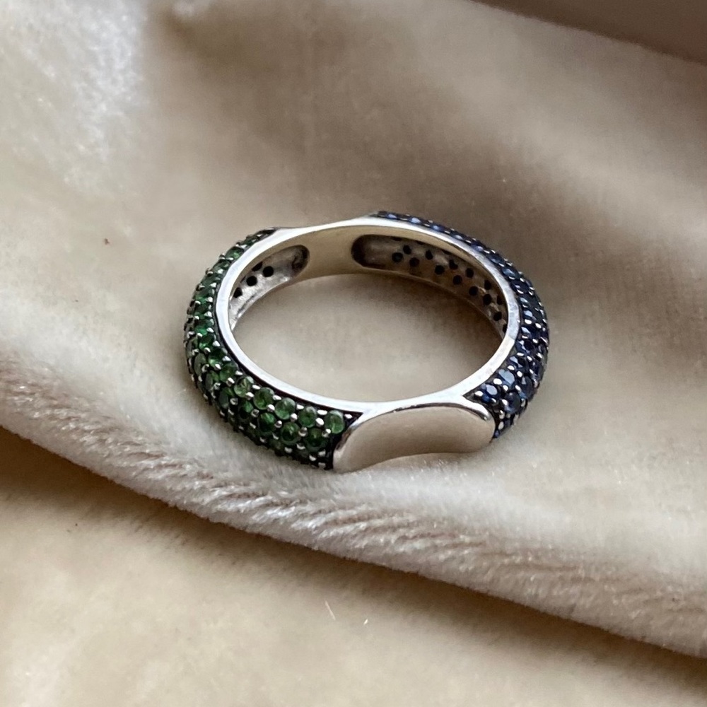 14K Emerald & Sapphire Ring